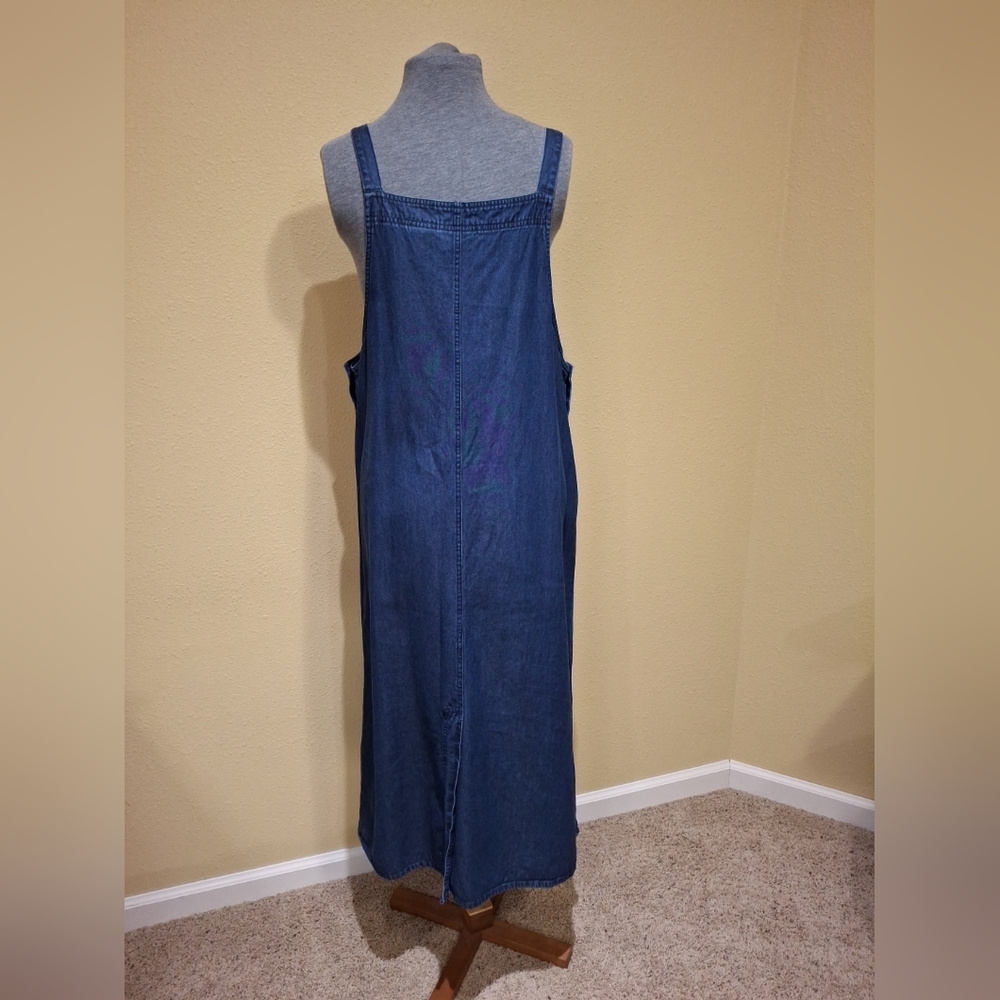 90s Y2K Denim Overalls Dress - Picture 3 of 8
